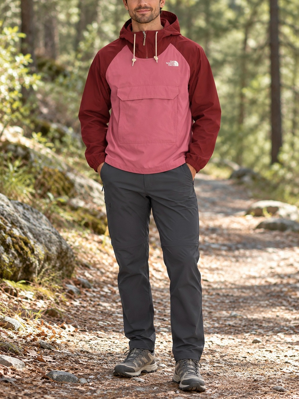 The North Face Men’s Class V Pullover Anorak Red Velvet Cordovan Size XL